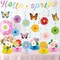 Spring Party Decorations Set – “Hello Spring” Banner, Sunflower & Butterfly Hanging Swirls, Daisy Honeycomb Centerpieces, and Floral Table Toppers for Birthday or Wedding Celebrations (31PCS)